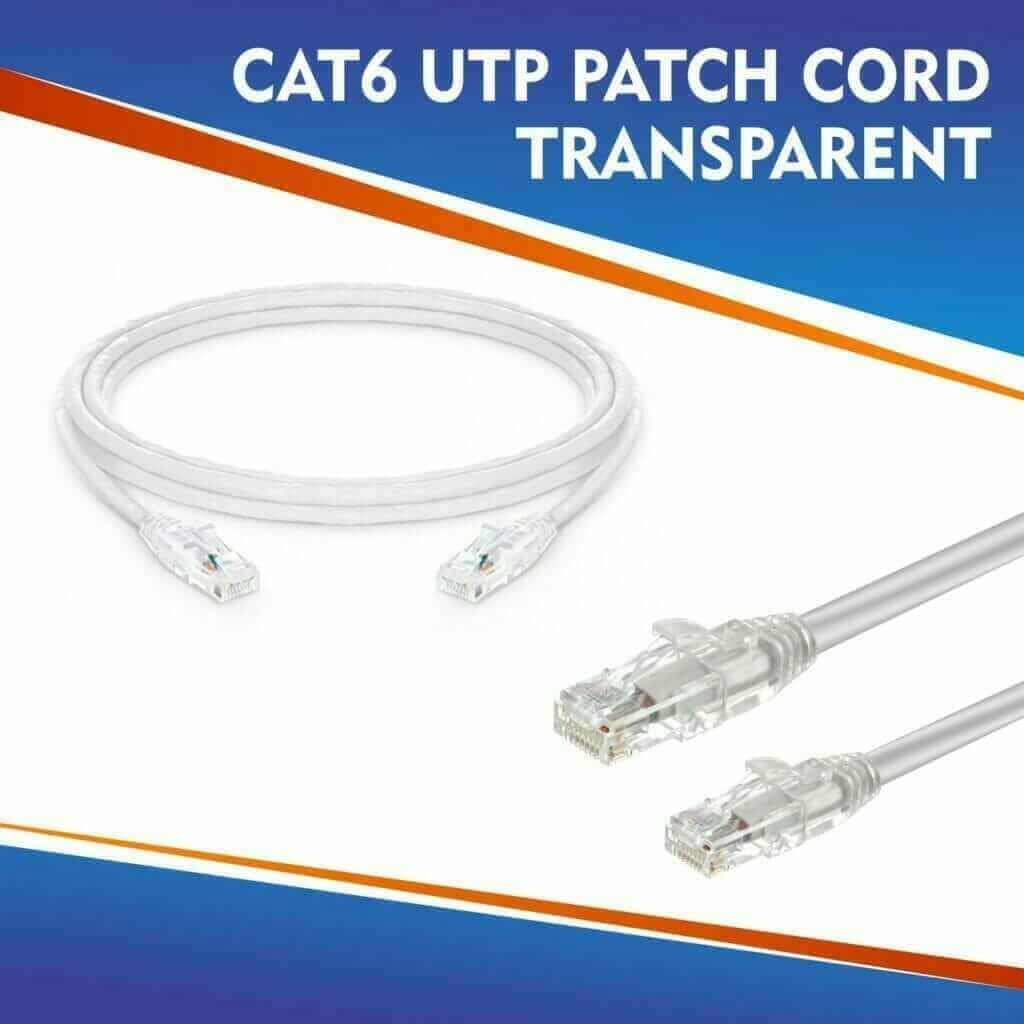 Understanding Cat6 Network Patch Cords by Fahad Cables Industry FZE 4 CAT6 UTP PATCH CORD TRANSPARENT WHITE