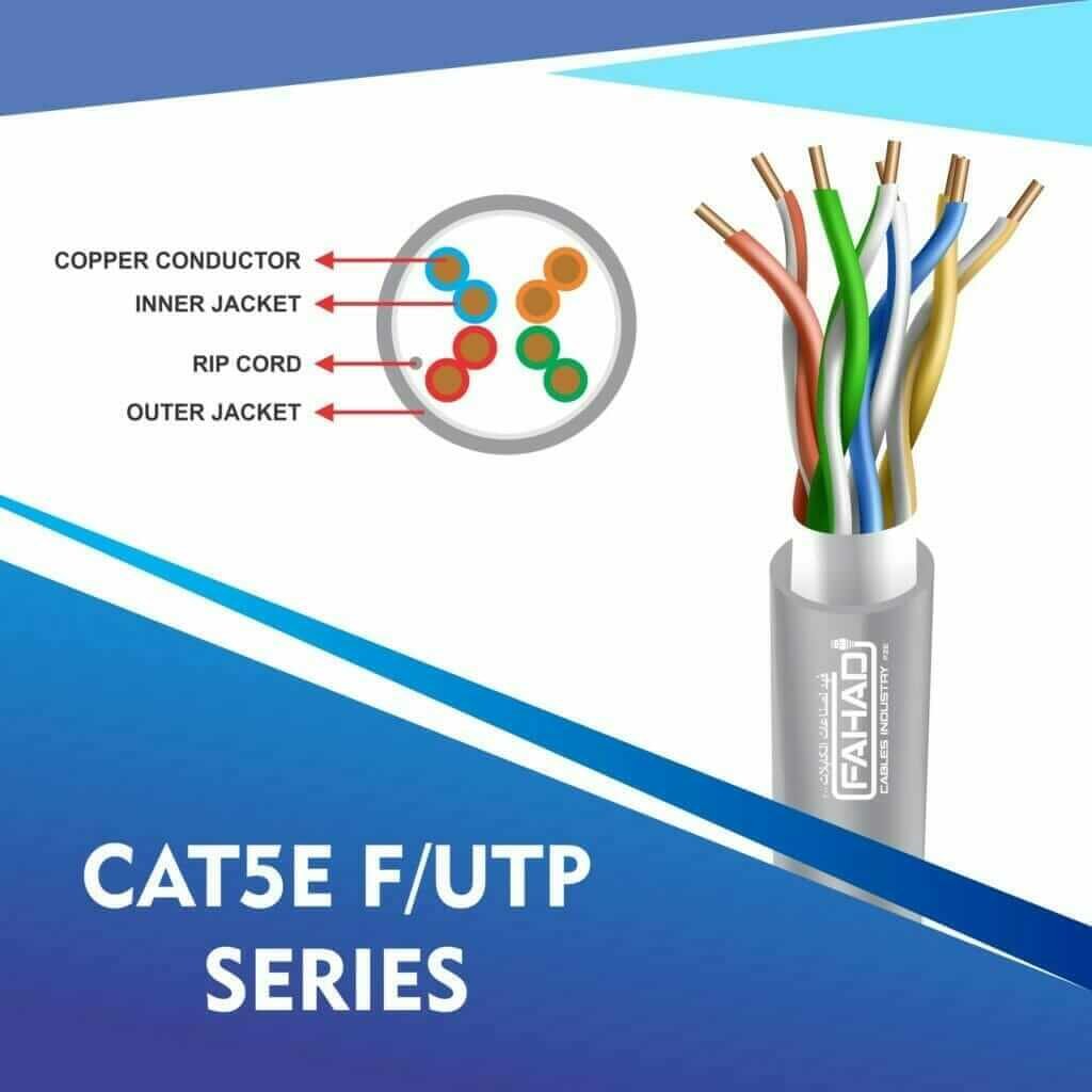 Exploring the Quality of Cat5e Ethernet U UTP Cable by Fahad Cables Industry FZE 4 cat5e f/utp cable 305m cat5e 24 awg F-UTP outdoor cable 305m