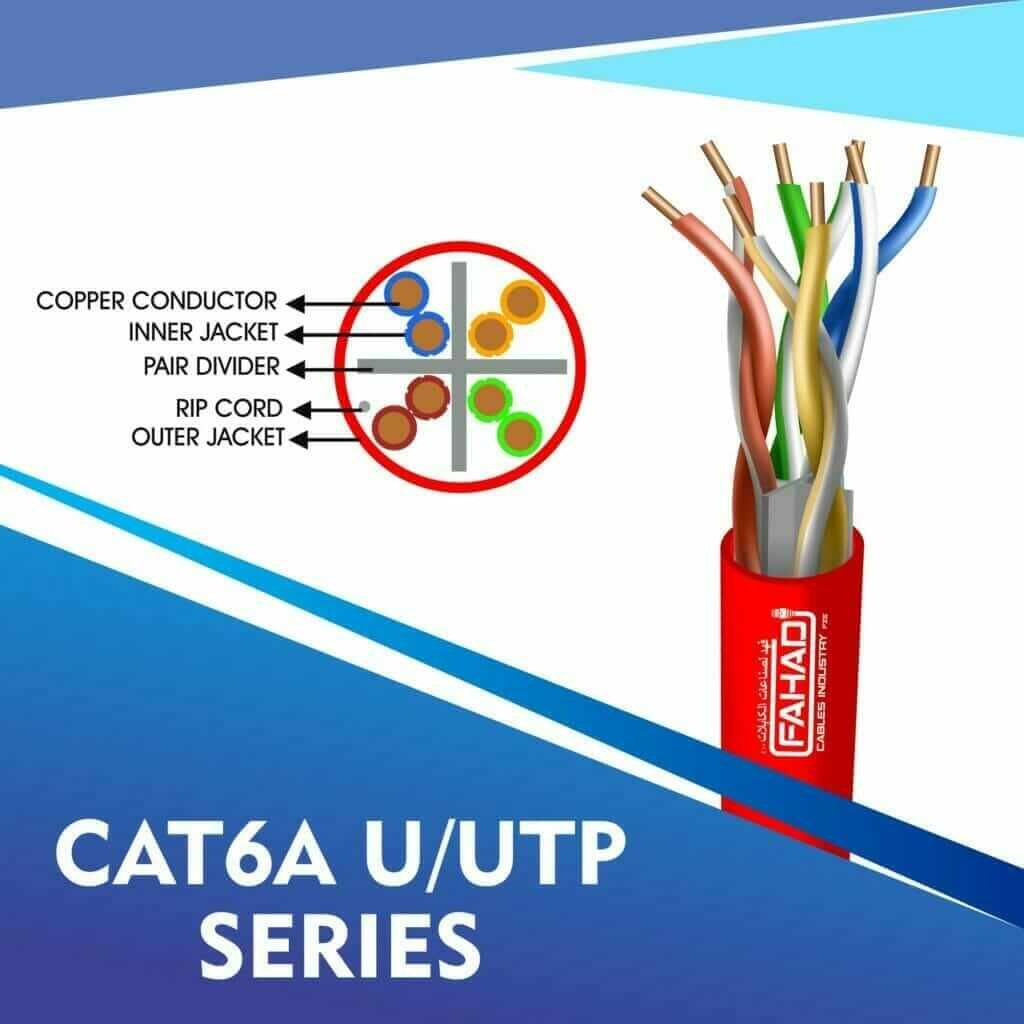 cat6 23awg aluminium foiled utp series 6 cat6a network cable 23awg 4pair LSZH U-UTP cable 305m