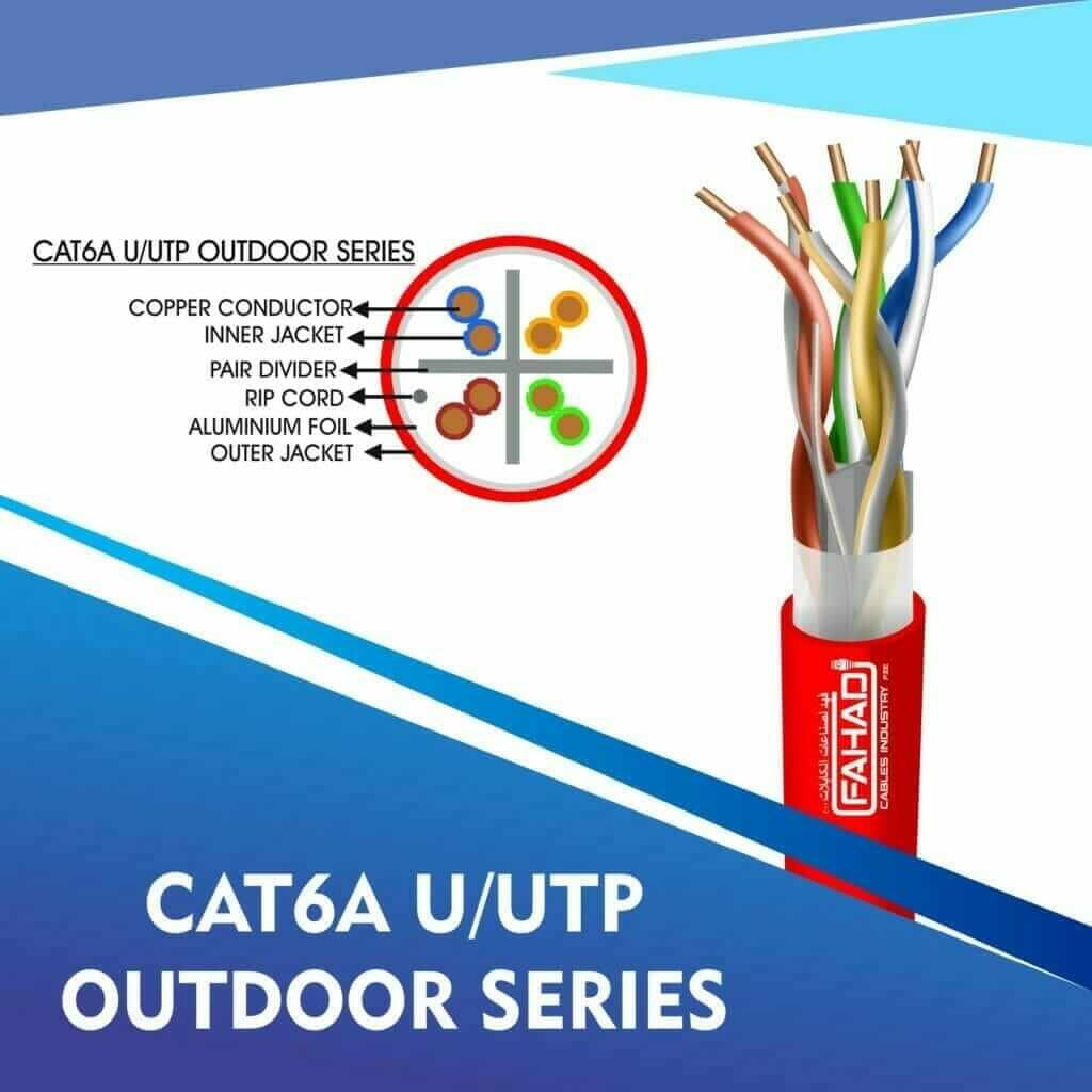 cat6 23awg aluminium foiled utp series 5 cat6a network cable 23awg 4pair LSZH U-UTP cable 305m