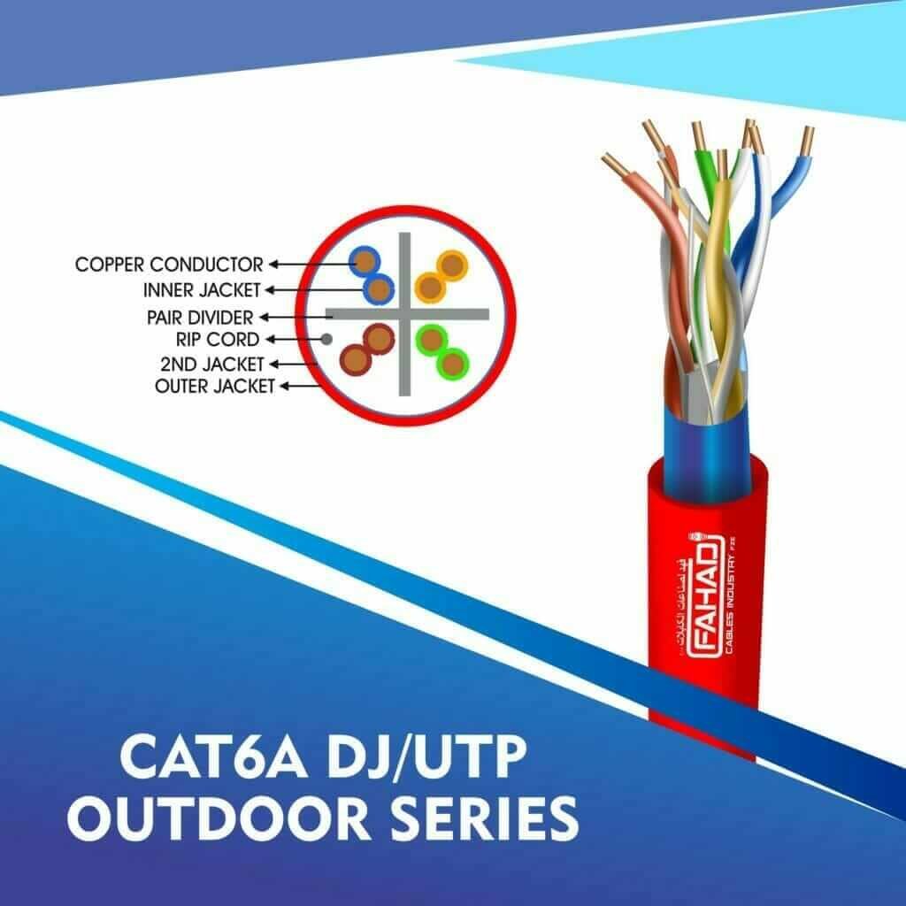 cat6 23awg aluminium foiled utp series 4 cat6a network cable 23awg 4pair LSZH DJ-UTP cable 305m