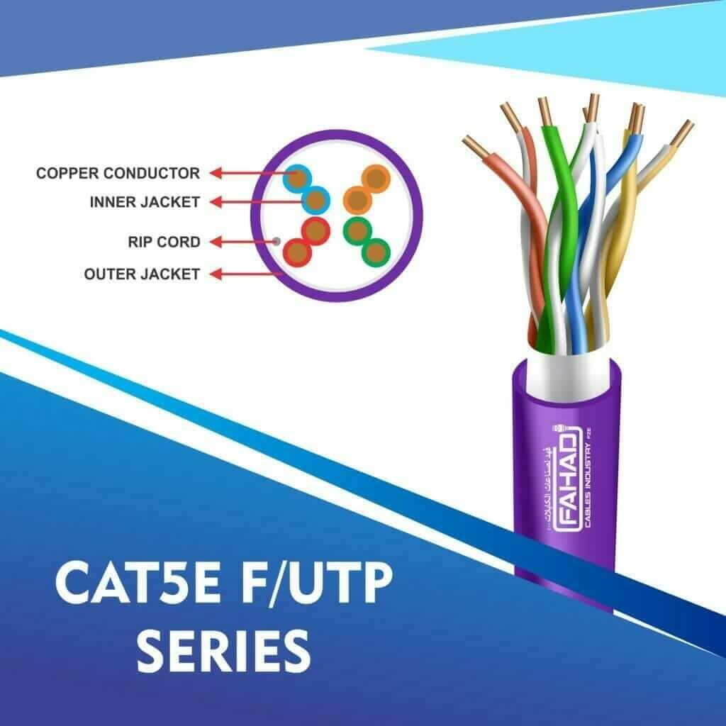 Exploring the Benefits of Cat5e U/UTP 24AWG Network Cable by Fahad Cables Industry FZE 4 cat5e 24 awg F-UTP outdoor cable 305m