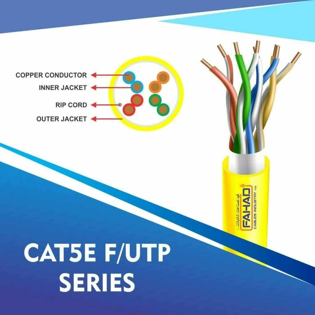 Exploring the Benefits of Cat5e U/UTP 24AWG Network Cable by Fahad Cables Industry FZE 2 cat5e 24 awg F-UTP outdoor cable 305m