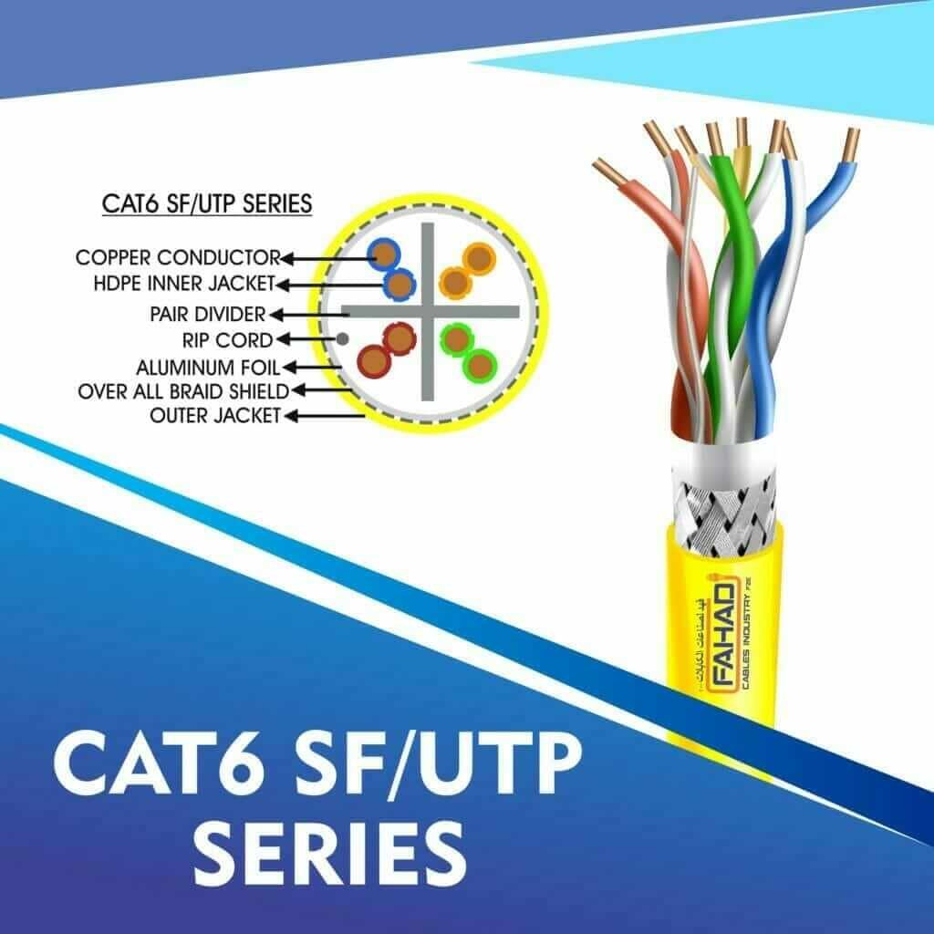 Exploring Cat6a Network Cables: The Fahad Cables Industry FZE Experience in the UAE 3 Cat6 network cable 23awg 4pair LSZH SF-UTP cable 305m