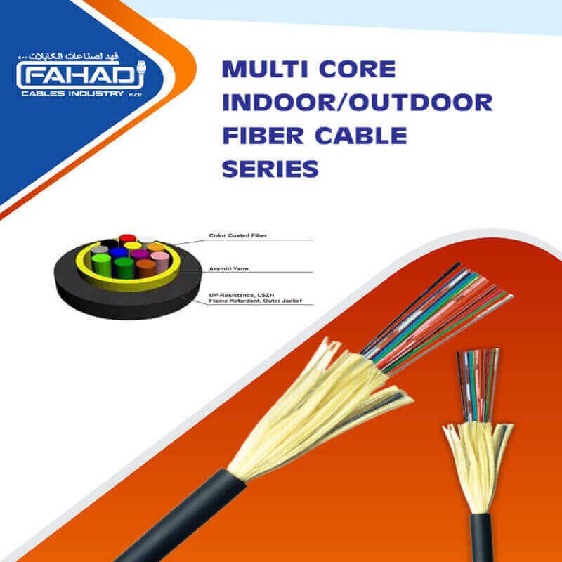 Revolutionizing Connectivity: Armoured Fiber Cable series Multi-Core Indoor-Outdoor by Fahad Cables Industry FZE 4 12 core fiber optic cable indoor outdoor g652d Sm fiber optic cable 12 core indoor outdoor g652d Single mode